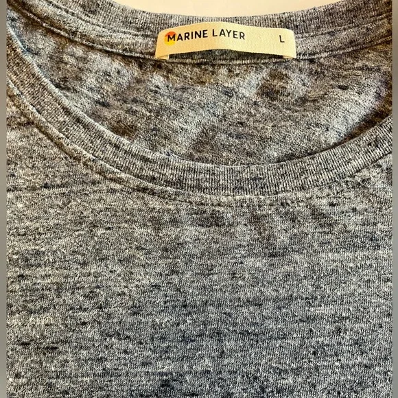 Marine Layer Signature Crew T-Shirt Grey L - Picture 4 of 7